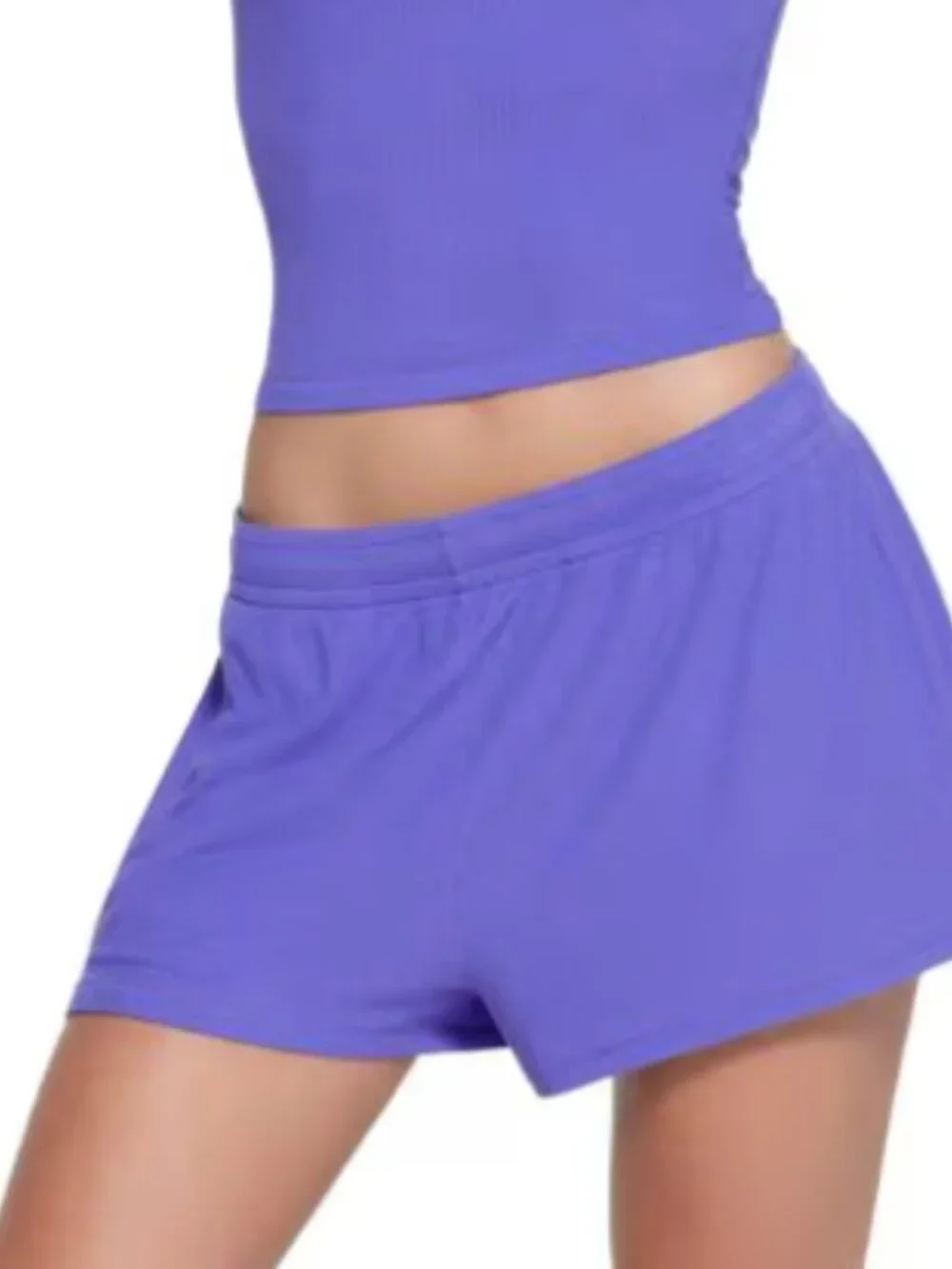 Soft Lounge Deep Plunge Tank & Cotton Jersey Short in Tarzanite (Matching Set)